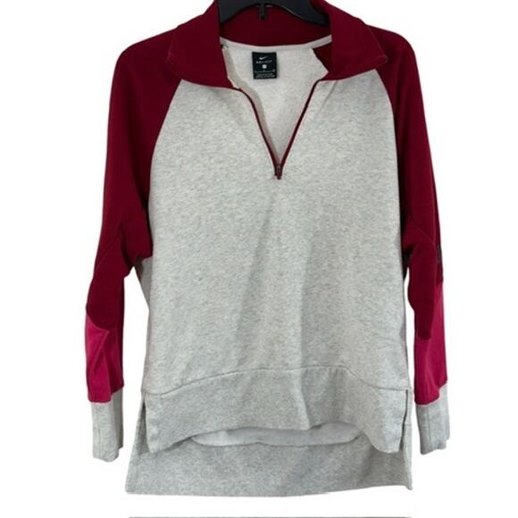 "Nike"DRi-Fit,1/4 Zip,JUST DO IT on L Arm,Longer Back Hem,Workout,Sports,Sweat - Picture 3 of 5